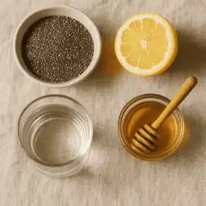 Chia Seed Water That Works: Easy Recipe and Proven Benefits 13 Chia seed water ingredients on table