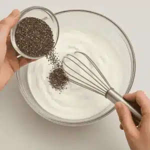 Chia Seed Pudding with Yogurt – Best Healthy Breakfast You’ll Love 12 Mixing chia seed pudding with yogurt
