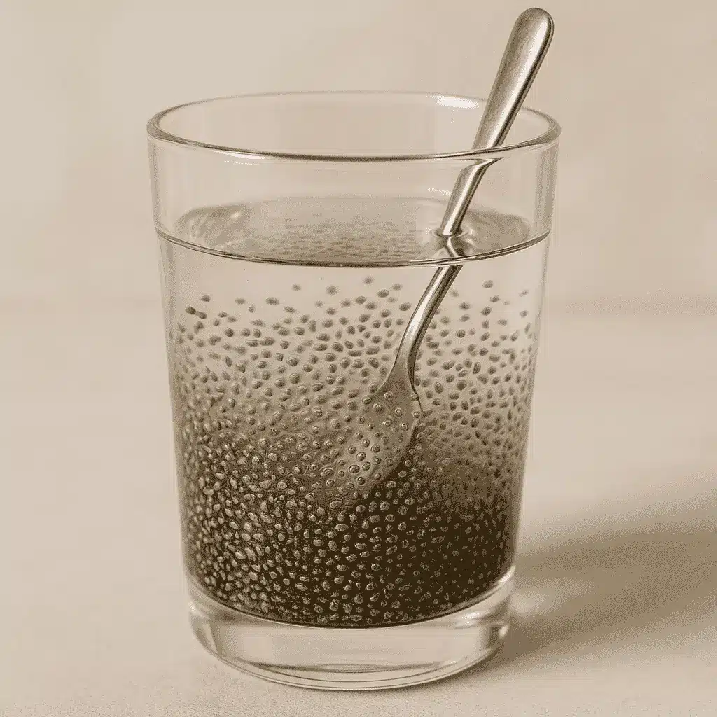 Chia Seed Water That Works: Easy Recipe and Proven Benefits 15 Stirring chia seeds in water